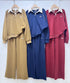 Polo Collar Down Pullover With Pant Sets